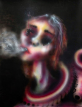Airbrush painting smoke Thibaut Cudré-Mauroux