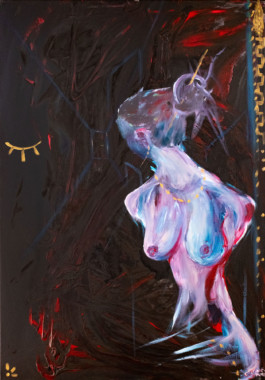Painting of women in abstract Thibaut Cudré-Mauroux