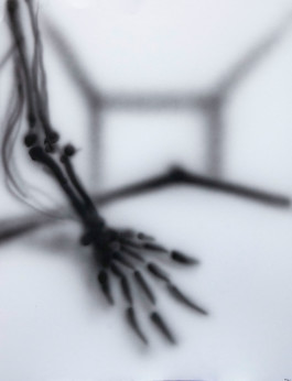 Airbrush painting skeleton Thibaut Cudré-Mauroux