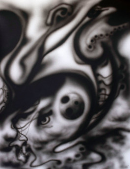 Airbrush painting abstract Thibaut Cudré-Mauroux