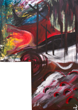 Painting abstract Evangelion Thibaut Cudré-Mauroux