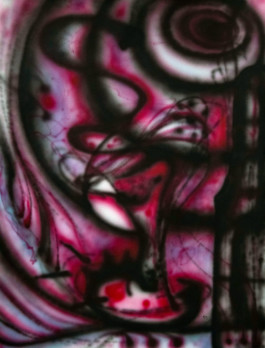 Airbrush painting embryon Thibaut Cudré-Mauroux